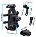 Кронштейн кріплення для телефона на кермо мотоцикла з амортизацією й антиугонкою, фото 2