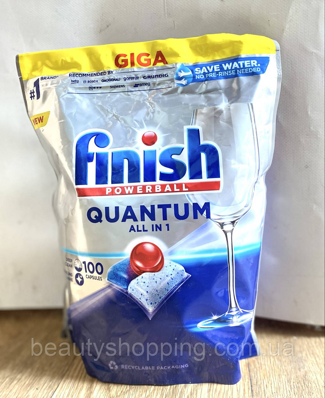 Finish Powerball Quantum all in 1 Капсули для посудомийної машини 100 шт
