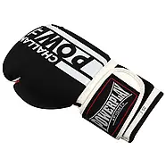 Боксерські рукавиці PowerPlay 3086 Matt Challenger Чорно-Білі 10 унцій, фото 2