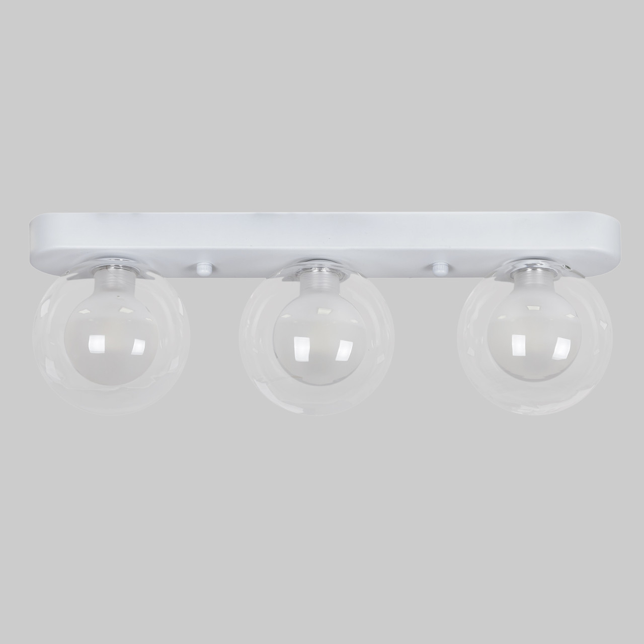 "Потрійний світильник із 3 кулястими плафонами "Glass Trio Light"(61-X100F-3 WH+CLWH (380))