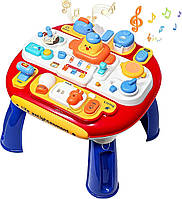 Детский развивающий игровой столик бизиборд музыкальный для малышей от 1 года с подсветкой и звуками