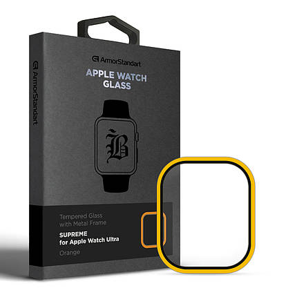 Захисне скло ArmorStandart Supreme BI Metal Frame для Apple Watch Ultra 49 mm Orange (ARM78300), фото 1