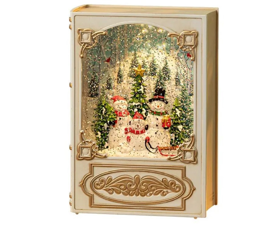 Нічник новорічний музичний Xmas WDL 24023B 3579, сніговики, фото 1