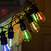 Гірлянда вулична ретро-світлодіодна S14 10 LED ламп 5 м IP44 мультиколор E27, фото 5