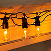 Вулична гірлянда ретро 10 LED ламп 5 м IP44 водонепроникна для саду та інтер'єру E27 220 В, фото 4