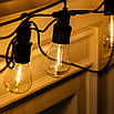 Гірлянда вулична ретро-світлодіодна 10 LED ламп 5 м IP43 водонепроникна жовта для саду та кафе, фото 5
