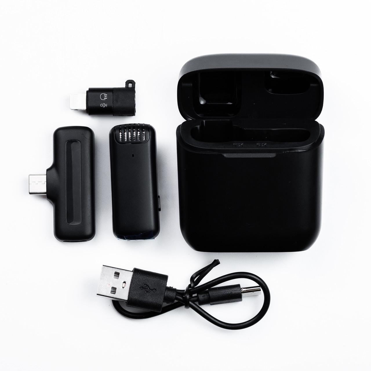 Бездротовий петличний мікрофон J11 з роз'ємами Type-C Lightning для смартфонів до 20 м чистий звук, фото 1