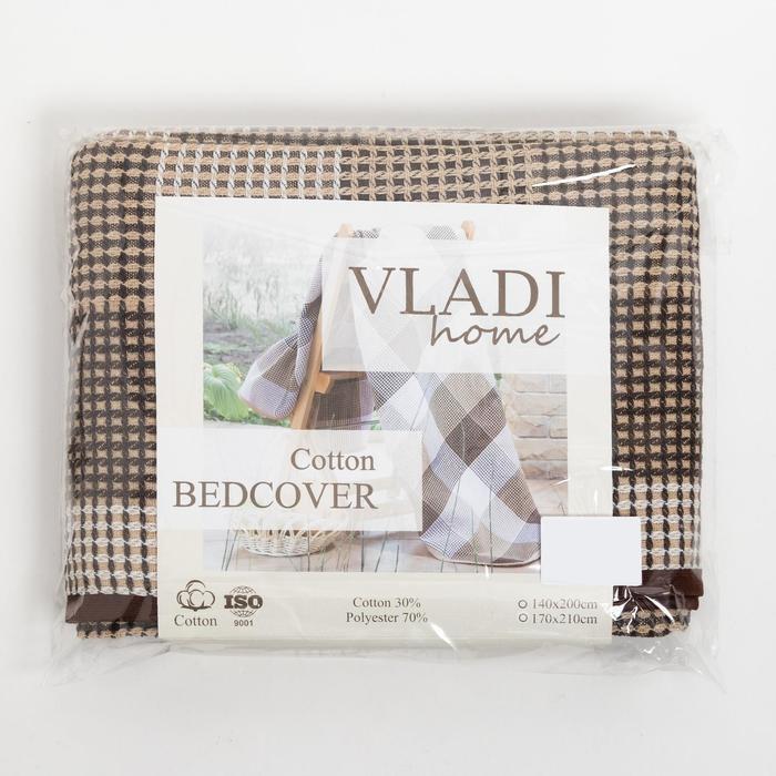 Покривало Vladi - BOB біло-пісочно-коричневе 140*200 полуторне, фото 1