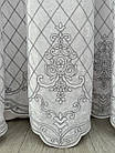 Тюль на бамбуковій основі з оксамитовими вставками та красивою вишивкою по низу. Колір: сірий, фото 8