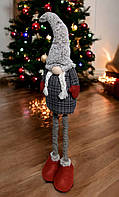 Гном новорічний скандинавський, на телескопічних ніжках, 60-90см, Дівчинка (Різдвяний гном під ялинку)