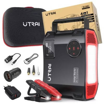 Пусковий зарядний пристрій 2000А Powerbank Jump Starter Compressor 8 Bar UTRAI JSTAR 5, фото 3