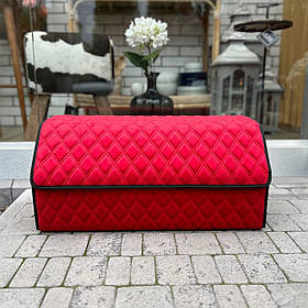 Органайзер у багажник, червоний велюр, 65 см, органайзер в авто