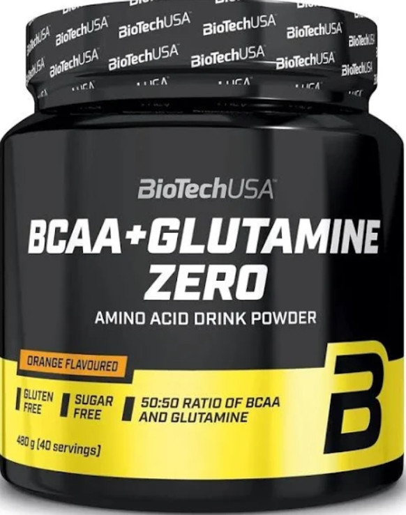 Всаа та Глютамін BioTech BCAA + Glutamine ZERO 480 гр апельсин, фото 1