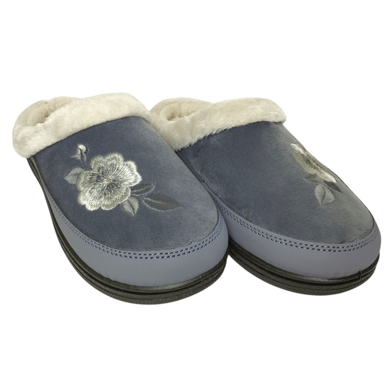 Жіночі тапочки бурки Dago хутряні велюр Сірий, фото 1