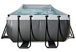 Басейн EXIT з наземним куполом 400x200x122см "Чорна шкіра" з нагрівом води, фото 3