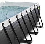 Басейн EXIT з наземним куполом 400x200x122см "Чорна шкіра" з нагрівом води, фото 4