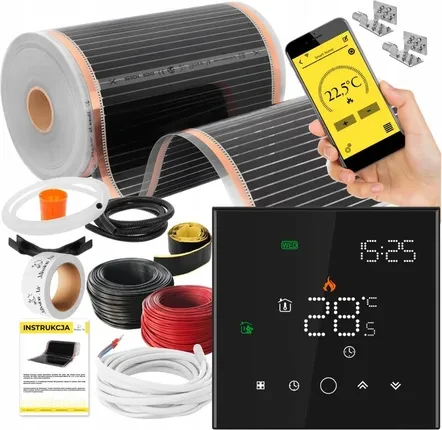 Нагрівальний мат Mission Air Zestaw Folia Mata Grzewcza Podczerwień 160W 4m² ZESTAWIRSILVER4M160W50CMLEOBLA, фото 1