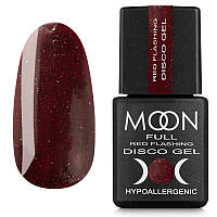 Гель лак светоотражающий Moon Full Red Flashing Disсo Gel №RF08, 8 мл