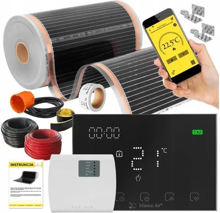 Нагрівальний мат Mission Air Zestaw Folia Mata Grzewcza Podczerwień 160W 2,5m² ZESTAWIRSILVER25M160W50CMGEMINIBL, фото 1