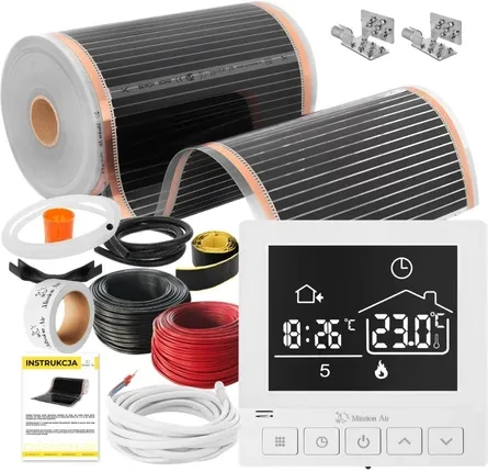 Нагрівальний мат Mission Air Zestaw Folia Mata Grzewcza Podczerwień 160W 4m² ZESTAWIRSILVER4M160W50CMTURUSWH, фото 1