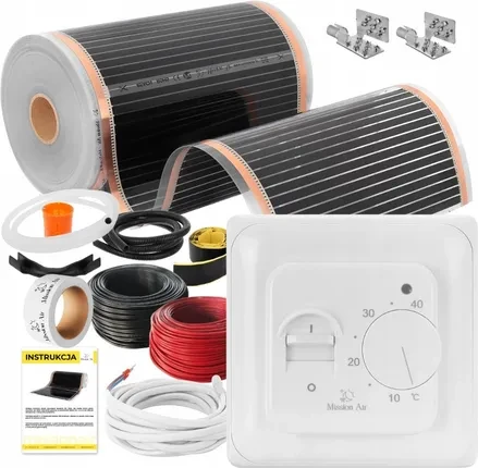 Нагрівальний мат Mission Air Zestaw Folia Mata Grzewcza Podczerwień 160W 8m² ZESTAWIRSILVER8M160W50CMARIES, фото 1