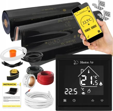 Нагрівальний мат Mission Air Zestaw Folia Mata Grzewcza Podczerwień 10M² 160W ZESTAWIRGOLD10M160W100CM+LIBRAB, фото 1