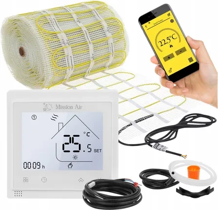 Нагрівальний мат Mission Air Zestaw Mata Grzewcza Pod Płytki Ma-160WxM² 14M² ZESTAWMA160WM14M+LIBRAWHITE, фото 1