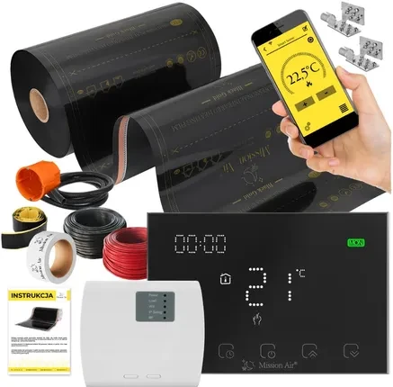 Нагрівальний комплект Black Gold PTC 160W/m², 50cm 8 m² Gemini Black WiFi, фото 1