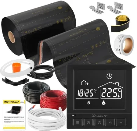 Нагрівальний комплект Zestawy z folią grzewczą na podczerwień Black Gold PTC 160W/m², szerokość folii 50cm 12 m² Taurus Black, фото 1