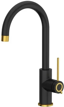 Змішувач для ванни Quadron Stalowa Jodie Q Line Slim Pure Carbon Czarny Mat/Złote (3623511Blmpvdg1)