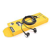 Навушники провідні iKAKU KSC-401 AOSHENG з мікрофоном чорні вакуумні навушники для телефону та спорту EK-77