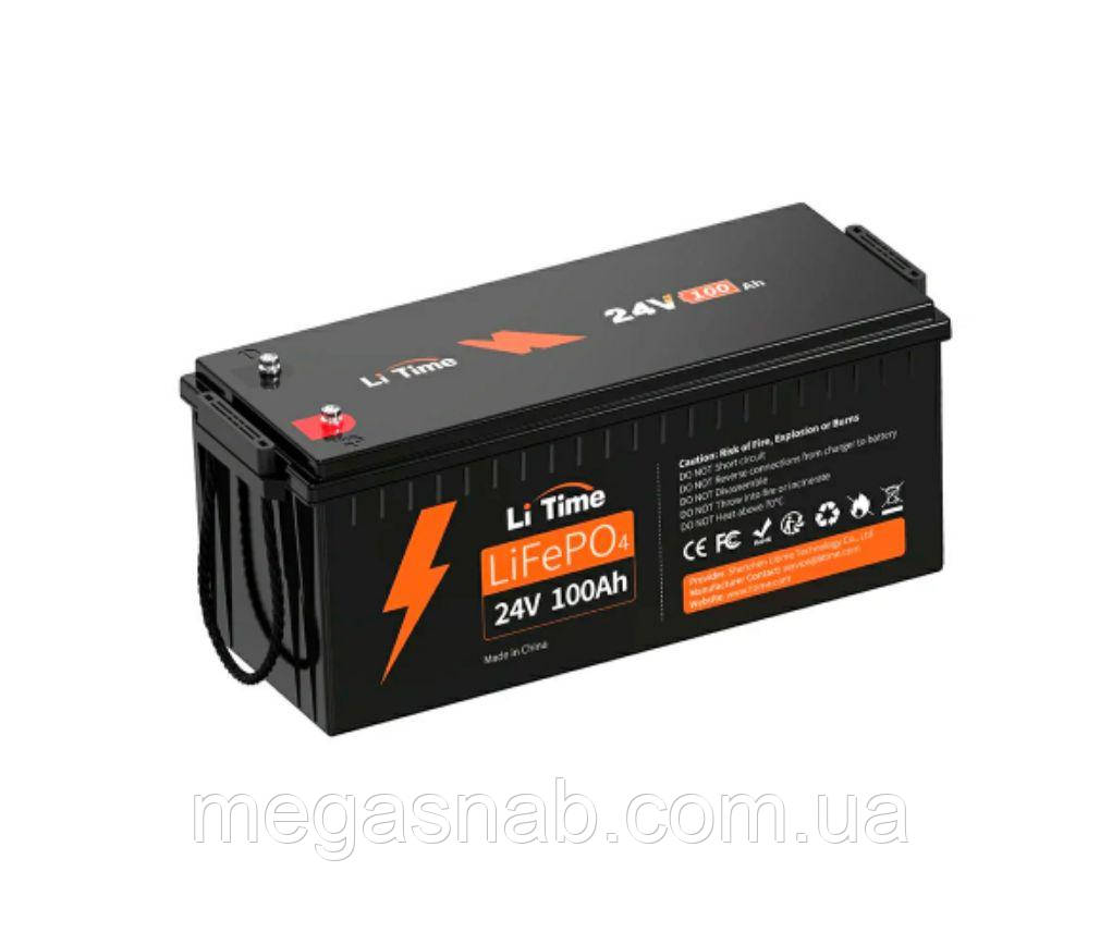 Акумуляторна батарея Li-TIME LiFePO4 24 V 100 А·год 2.4 кВтЧ (100/100A), фото 1