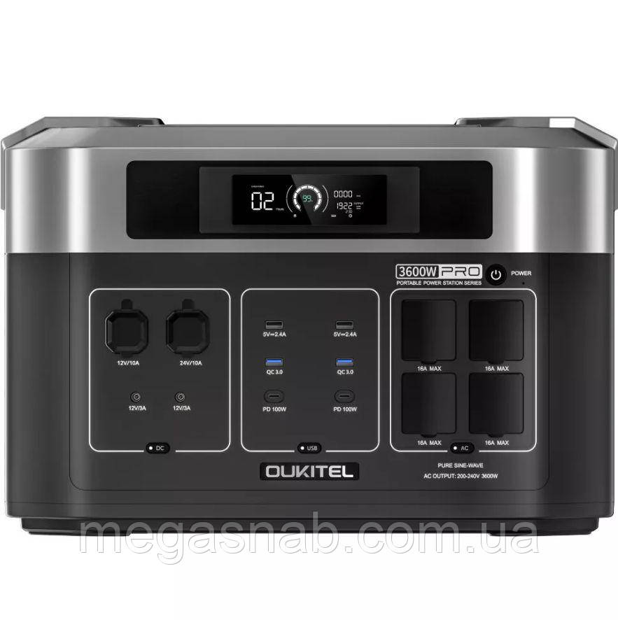 Портативна зарядна станція OUKITEL BP2000pro UPS/FC/APP 3600W/200-240VAC, 2048Wh, фото 1
