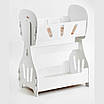 Дерев'яне розкладне двоярусне ліжечко для ляльок Дитяча іграшкова качалка постільний комплект біла, фото 3