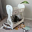 Дерев'яне розкладне двоярусне ліжечко для ляльок Дитяча іграшкова качалка постільний комплект біла, фото 7
