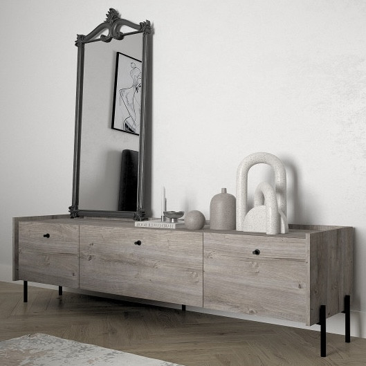 Велика тумба під телевізор ТВ тумба LION "Wood" 1800х400х500 мм