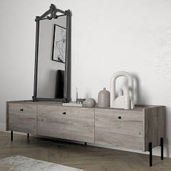 Велика тумба під телевізор ТВ тумба LION "Wood" 1800х400х500 мм