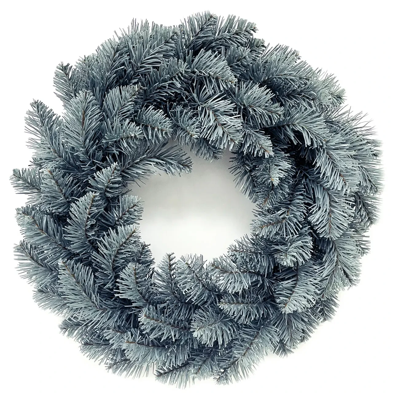 Блакитний вінок новорічний зимовий із плівки Хвоя Elegant d-40 см -, фото 1