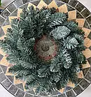 Блакитний вінок новорічний зимовий із плівки Хвоя Elegant d-40 см -, фото 2