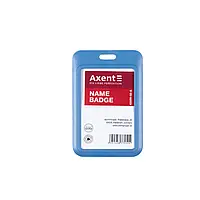 Бейдж (вертикальний, 50*84мм, синій) Axent 4500V-02