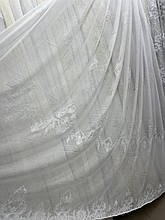 Тюль льон з вишивкою Keten №4527 кремовий на відріз