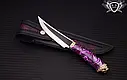 Нож ручной работы "Нимфа" 140х32х3мм из нержавеющей стали и рукоятью из акрила, фото 4