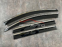 Kia Niro 2 з 2022 р.в. Вітровики на вікна з хромом Дефлектори з хромом