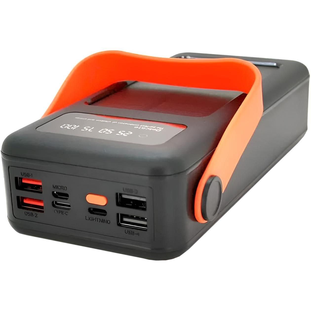 Повербанк NEW на сонячній батареї 50000 mAh c USB та вбудованими кабелями PowerBank JS-635CX LS-NJS635
