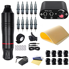 Тату набір для початківців чорний , тату машинка роторна, MaxiTattoo набір для тату майстра