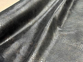 Тканина замша зміїний принт колір хамелеон чорний фіолетовий