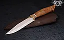 Ніж ручної роботи "Вольна птиця 2" 155х30х2.3см з інструментальної сталі та колодкою з дуба, фото 3