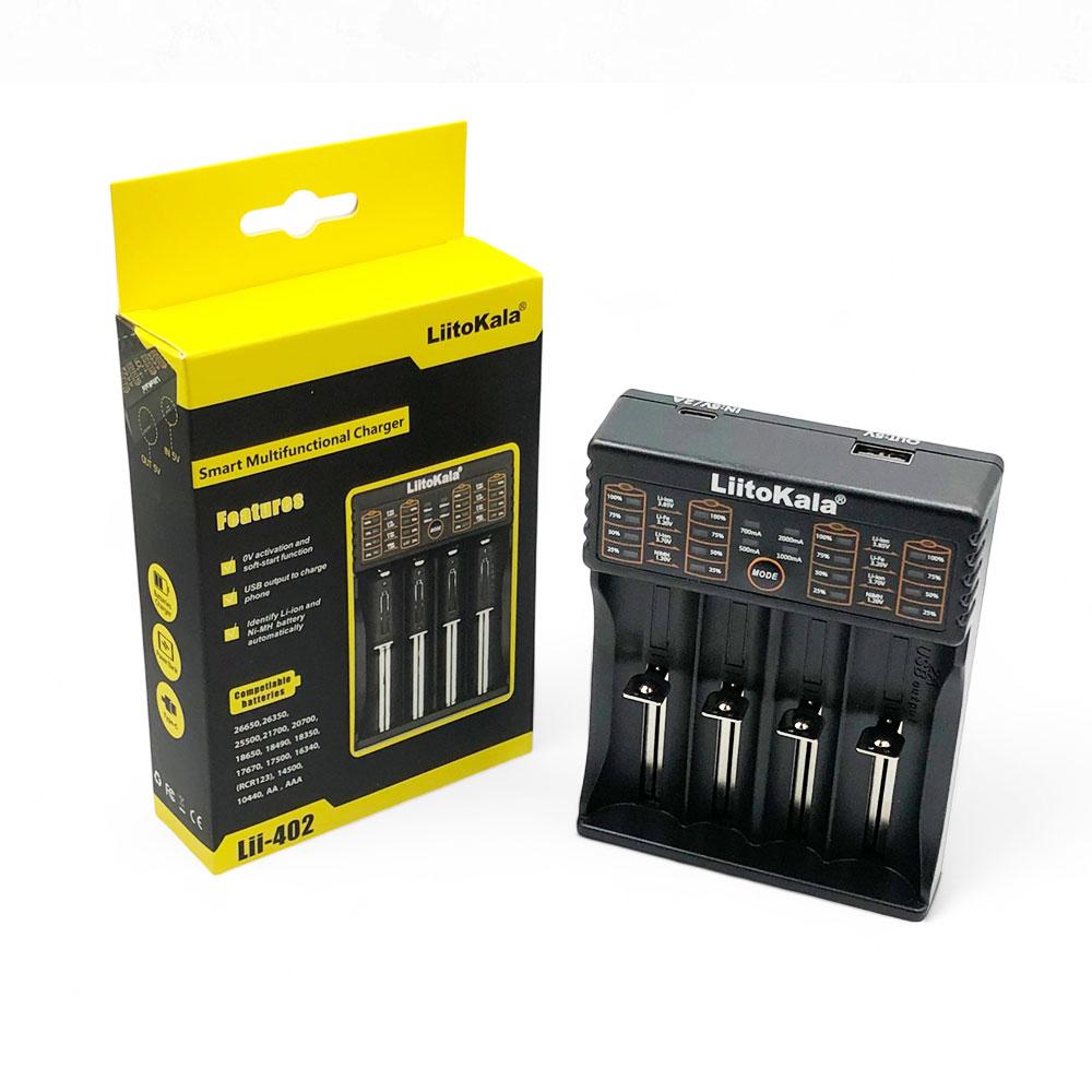 Універсальний зарядний пристрій Liitokala Lii-402 з функцією Powerbank (TypeC розʼєм), фото 1