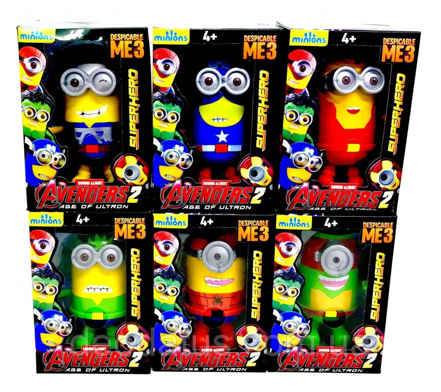 Міньйон ігрова фігурка в костюмі Супергероя Minions 8 видів H801B, фото 1