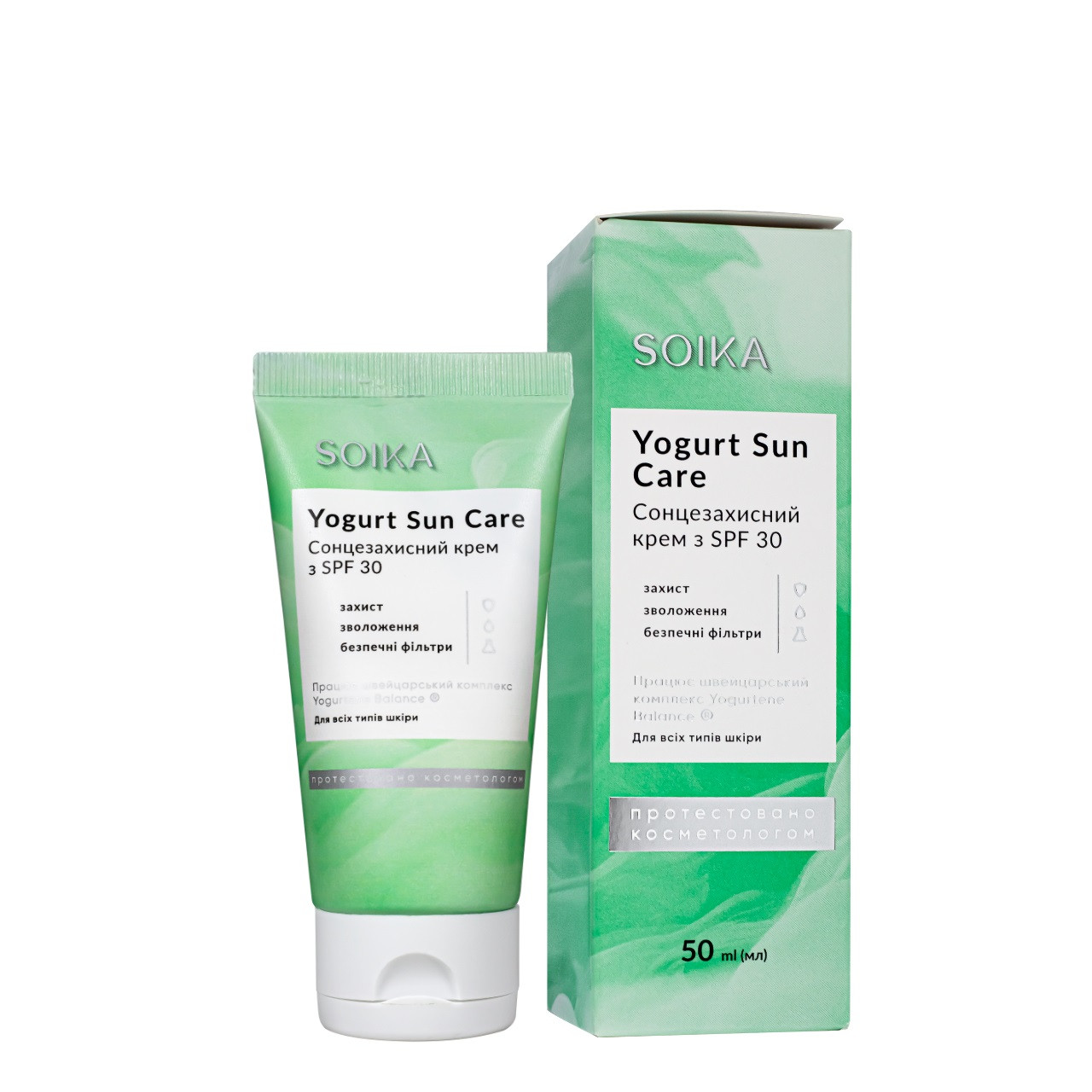 Сонцезахисний крем для обличчя Soika Yogurt Sun Care SPF30 50 мл, фото 1